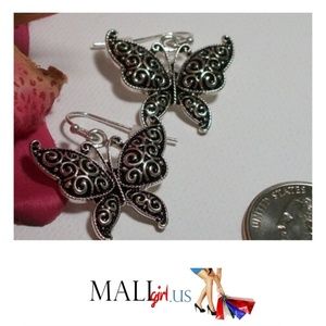 Filigree Butterfly Earrings fish hook earrings